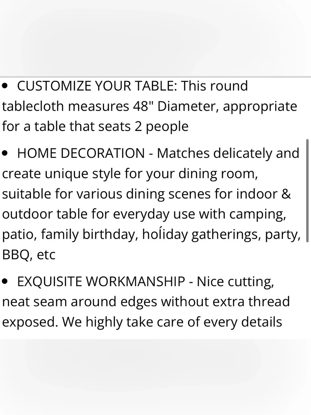 Farmhouse Floral Tablecloth 4&” Round DARK BLUE